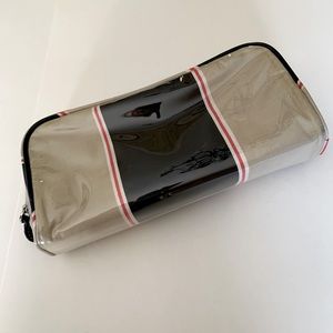 Kate Spade striped canvas cosmetic bag